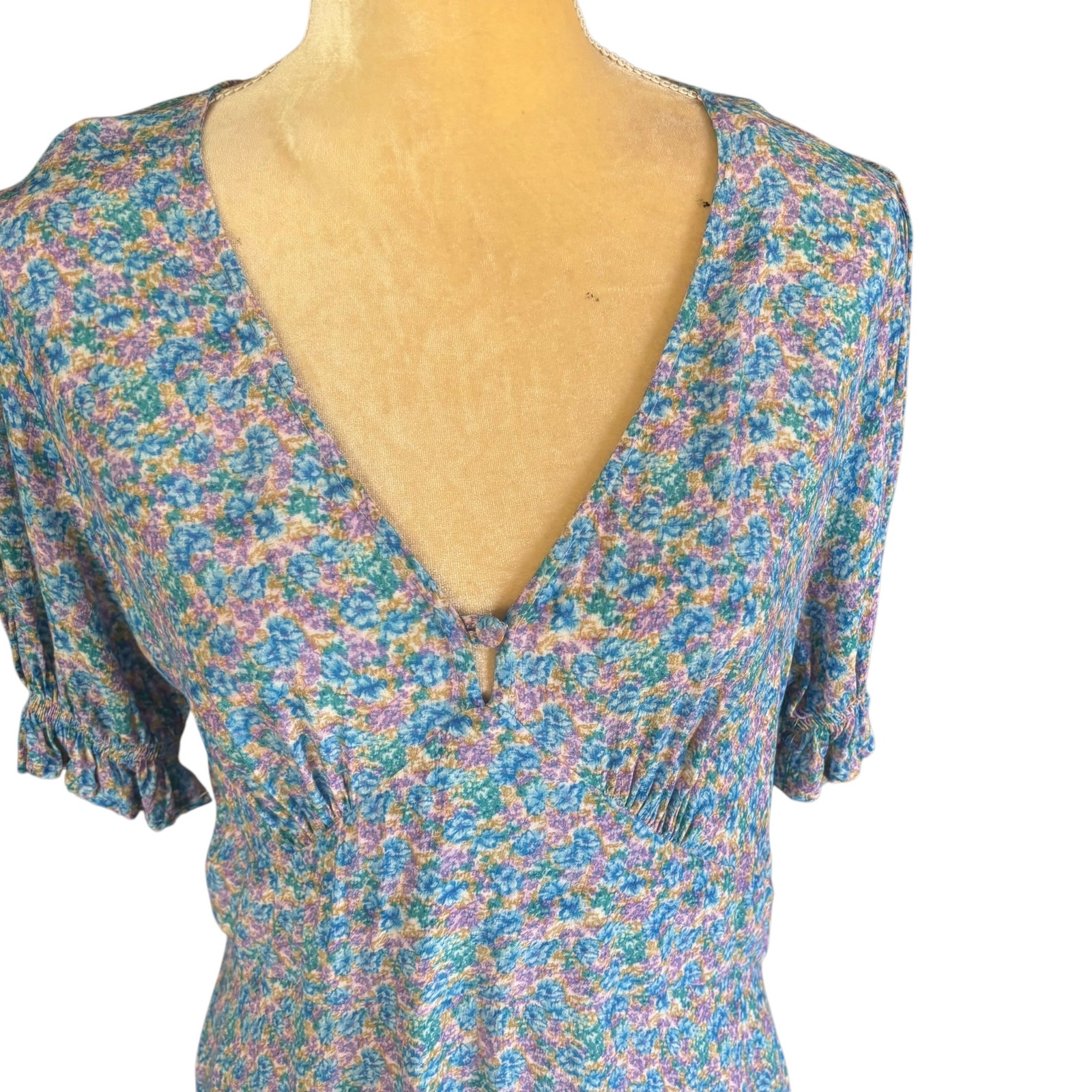 Ghost London Blue Floral Cottage Core Sundress Dress New Size Large — image 4 of 8